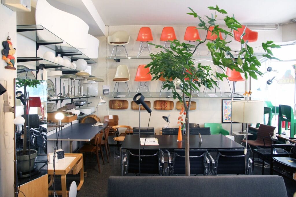 hannibal shop interior sofas, lamps, tables and chairs